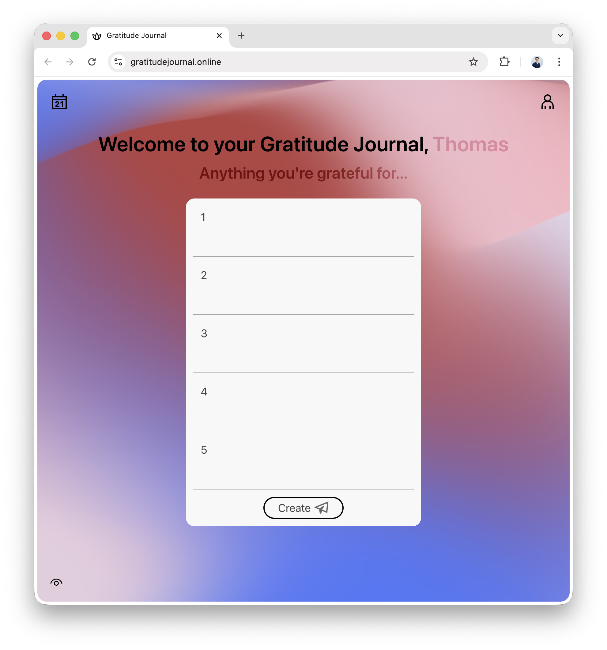 Gratitude Journal screenshot