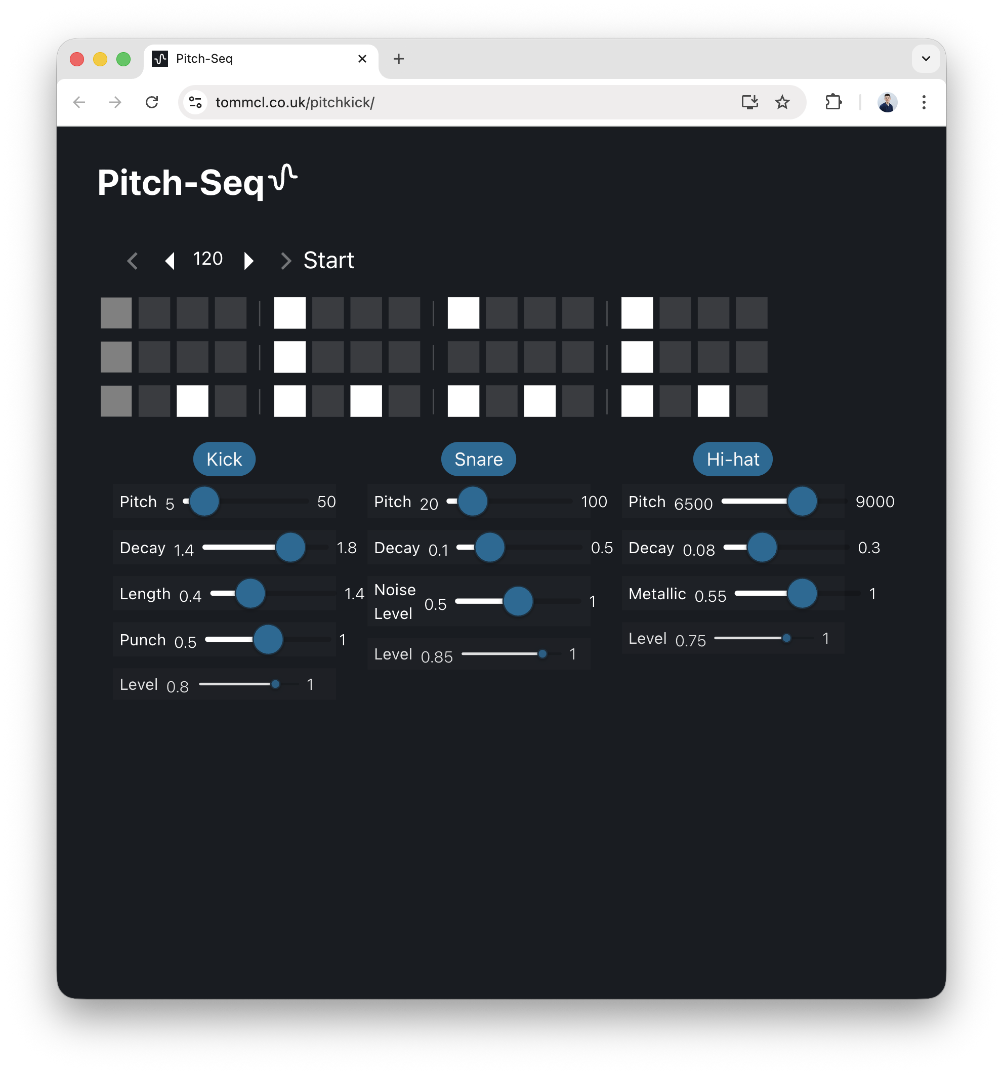 Pitch-Seq screenshot